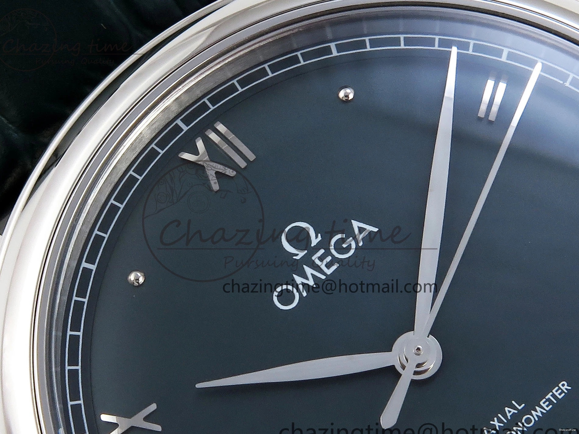 0215 Tailored De Ville Date SS MKF 1:1 Best Edition Dark Gray Dial Roman Marker on Black Leather Strap A 7740